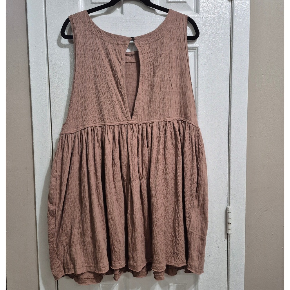 Free People FP Beach Textured Babydoll Mini Dress Pink Mauve OB1199600 M - Picture 2 of 8